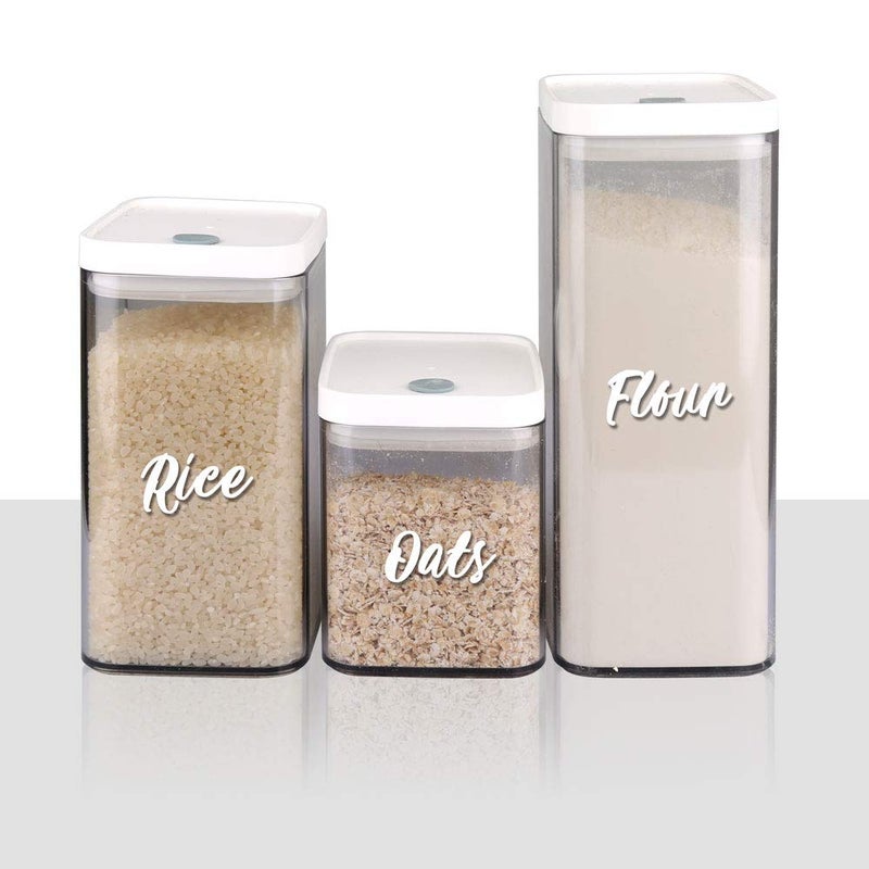 SWOMMOLY 243 White Cursive Pantry Labels for Food Containers, Water Resistant Pantry Kitchen Labels Stickers, Organization Labels for Storage Containers, Jars, Canisters - Image 4